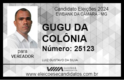 Candidato GUGU DA COLÔNIA 2024 - EWBANK DA CÂMARA - Eleições