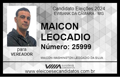 Candidato MAICON LEOCADIO 2024 - EWBANK DA CÂMARA - Eleições