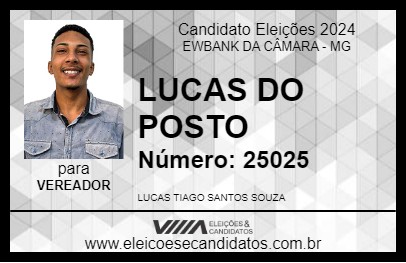 Candidato LUCAS DO POSTO 2024 - EWBANK DA CÂMARA - Eleições