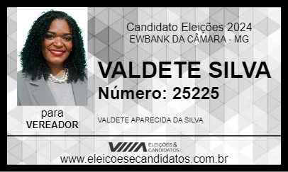 Candidato VALDETE SILVA 2024 - EWBANK DA CÂMARA - Eleições