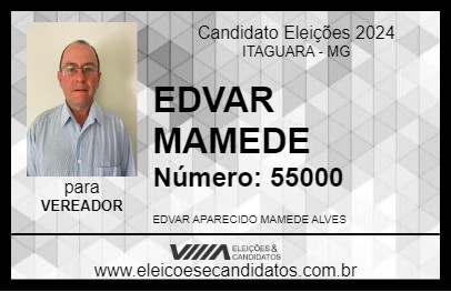 Candidato EDVAR MAMEDE 2024 - ITAGUARA - Eleições