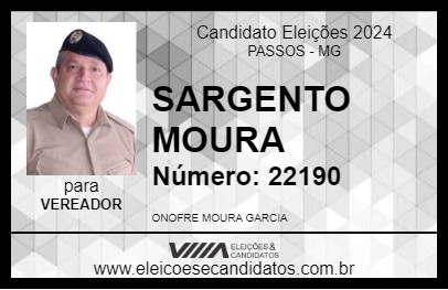 Candidato SARGENTO MOURA 2024 - PASSOS - Eleições