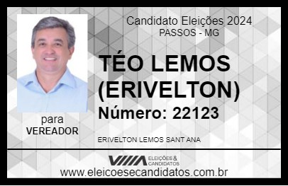 Candidato TÉO LEMOS (ERIVELTON) 2024 - PASSOS - Eleições