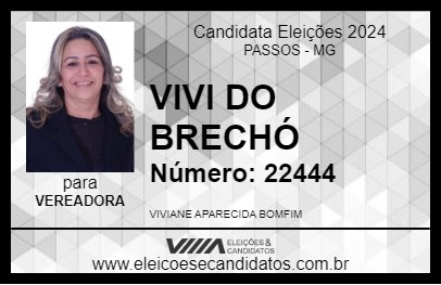 Candidato VIVI DO BRECHÓ 2024 - PASSOS - Eleições