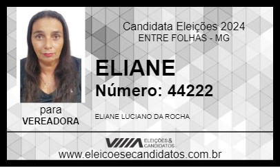 Candidato ELIANE 2024 - ENTRE FOLHAS - Eleições