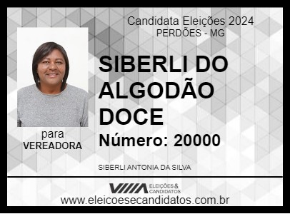 Candidato SIBERLI DO ALGODÃO DOCE 2024 - PERDÕES - Eleições