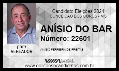 Candidato ANÍSIO DO BAR 2024 - CONCEIÇÃO DOS OUROS - Eleições