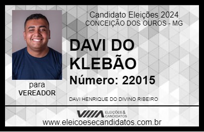 Candidato DAVI DO KLEBÃO 2024 - CONCEIÇÃO DOS OUROS - Eleições