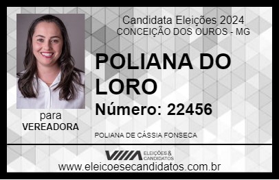 Candidato POLIANA DO LORO 2024 - CONCEIÇÃO DOS OUROS - Eleições