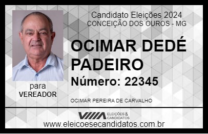 Candidato OCIMAR DEDÉ PADEIRO 2024 - CONCEIÇÃO DOS OUROS - Eleições