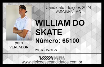 Candidato WILLIAM DO SKATE 2024 - VARGINHA - Eleições