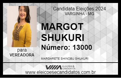 Candidato MARGOT SHUKURI 2024 - VARGINHA - Eleições