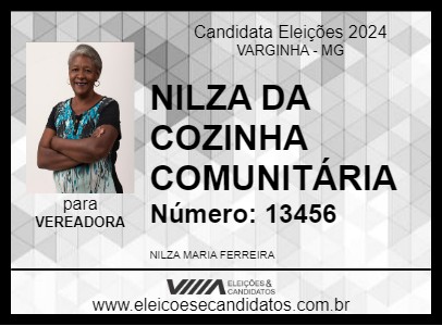 Candidato NILZA DA COZINHA 2024 - VARGINHA - Eleições