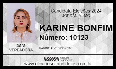 Candidato KARINE BONFIM 2024 - JORDÂNIA - Eleições