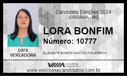 Candidato LORA BONFIM 2024 - JORDÂNIA - Eleições