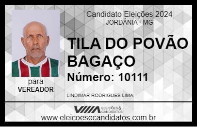 Candidato TILA DO POVÃO BAGAÇO 2024 - JORDÂNIA - Eleições