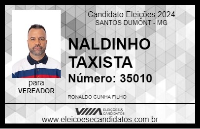 Candidato NALDINHO TAXISTA 2024 - SANTOS DUMONT - Eleições