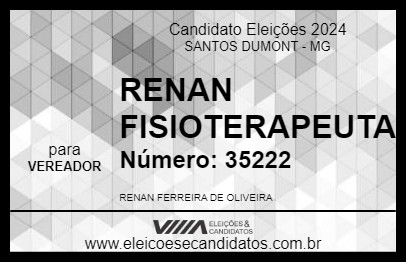 Candidato RENAN FISIOTERAPEUTA 2024 - SANTOS DUMONT - Eleições