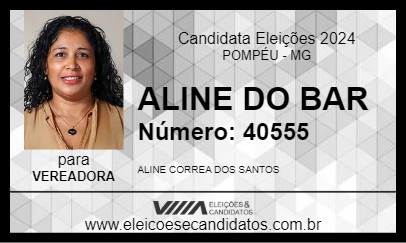 Candidato ALINE DO BAR 2024 - POMPÉU - Eleições