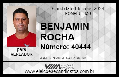 Candidato BENJAMIN ROCHA 2024 - POMPÉU - Eleições