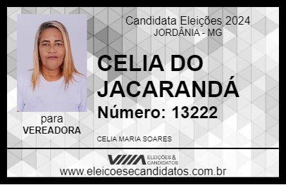 Candidato CELIA DO JACARANDÁ 2024 - JORDÂNIA - Eleições