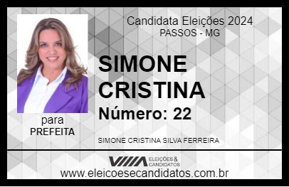 Candidato SIMONE CRISTINA 2024 - PASSOS - Eleições