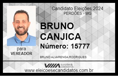 Candidato BRUNO CANJICA 2024 - PERDÕES - Eleições