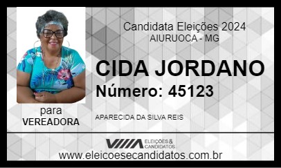 Candidato CIDA JORDANO 2024 - AIURUOCA - Eleições