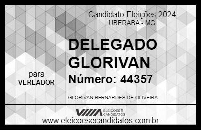 Candidato DELEGADO GLORIVAN BERNARDES 2024 - UBERABA - Eleições