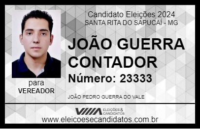 Candidato JOÃO GUERRA CONTADOR 2024 - SANTA RITA DO SAPUCAÍ - Eleições