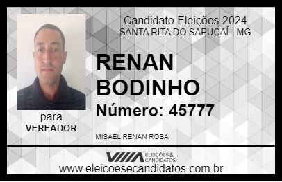 Candidato RENAN BODINHO 2024 - SANTA RITA DO SAPUCAÍ - Eleições