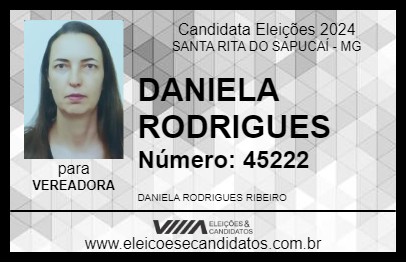 Candidato DANIELA RODRIGUES 2024 - SANTA RITA DO SAPUCAÍ - Eleições