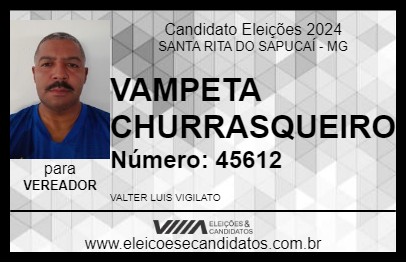 Candidato VAMPETA CHURRASQUEIRO 2024 - SANTA RITA DO SAPUCAÍ - Eleições