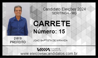 Candidato CARRETE 2024 - SERITINGA - Eleições