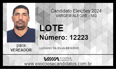 Candidato LOTE 2024 - VARGEM ALEGRE - Eleições