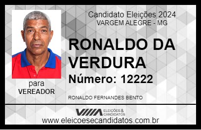 Candidato RONALDO DA VERDURA 2024 - VARGEM ALEGRE - Eleições