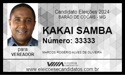 Candidato KAKAI SAMBA 2024 - BARÃO DE COCAIS - Eleições