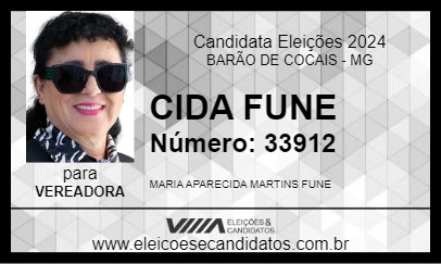 Candidato CIDA FUNE 2024 - BARÃO DE COCAIS - Eleições