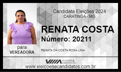 Candidato RENATA COSTA 2024 - CARATINGA - Eleições