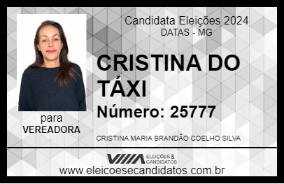 Candidato CRISTINA DO TÁXI  2024 - DATAS - Eleições