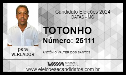 Candidato TOTONHO 2024 - DATAS - Eleições