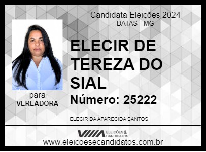 Candidato ELECIR DE TEREZA DO SIAL  2024 - DATAS - Eleições