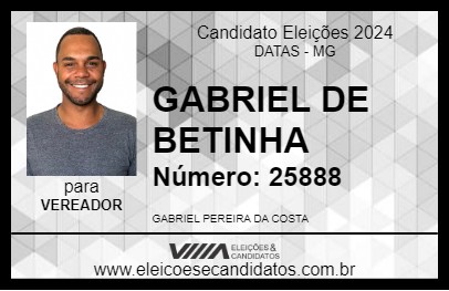 Candidato GABRIEL DE BETINHA  2024 - DATAS - Eleições