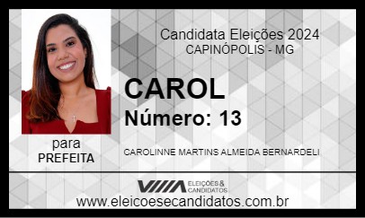 Candidato CAROL 2024 - CAPINÓPOLIS - Eleições