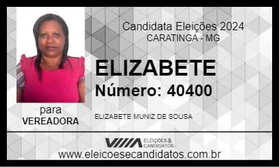 Candidato ELIZABETE 2024 - CARATINGA - Eleições