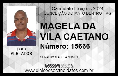 Candidato MAGELA DA VILA CAETANO 2024 - CONCEIÇÃO DO MATO DENTRO - Eleições