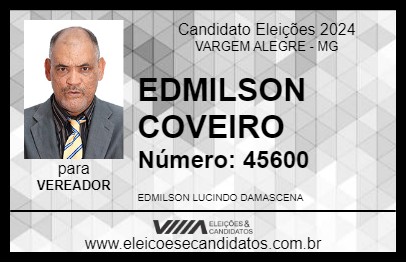 Candidato EDMILSON COVEIRO 2024 - VARGEM ALEGRE - Eleições