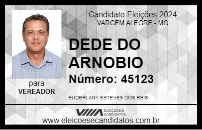 Candidato DEDE DO ARNOBIO 2024 - VARGEM ALEGRE - Eleições