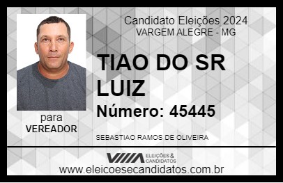 Candidato TIAO DO SR LUIZ 2024 - VARGEM ALEGRE - Eleições