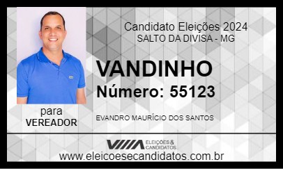 Candidato VANDINHO DE ZÉ DOS SANTOS 2024 - SALTO DA DIVISA - Eleições